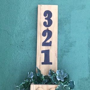 Solid wood hand made home address with flower box